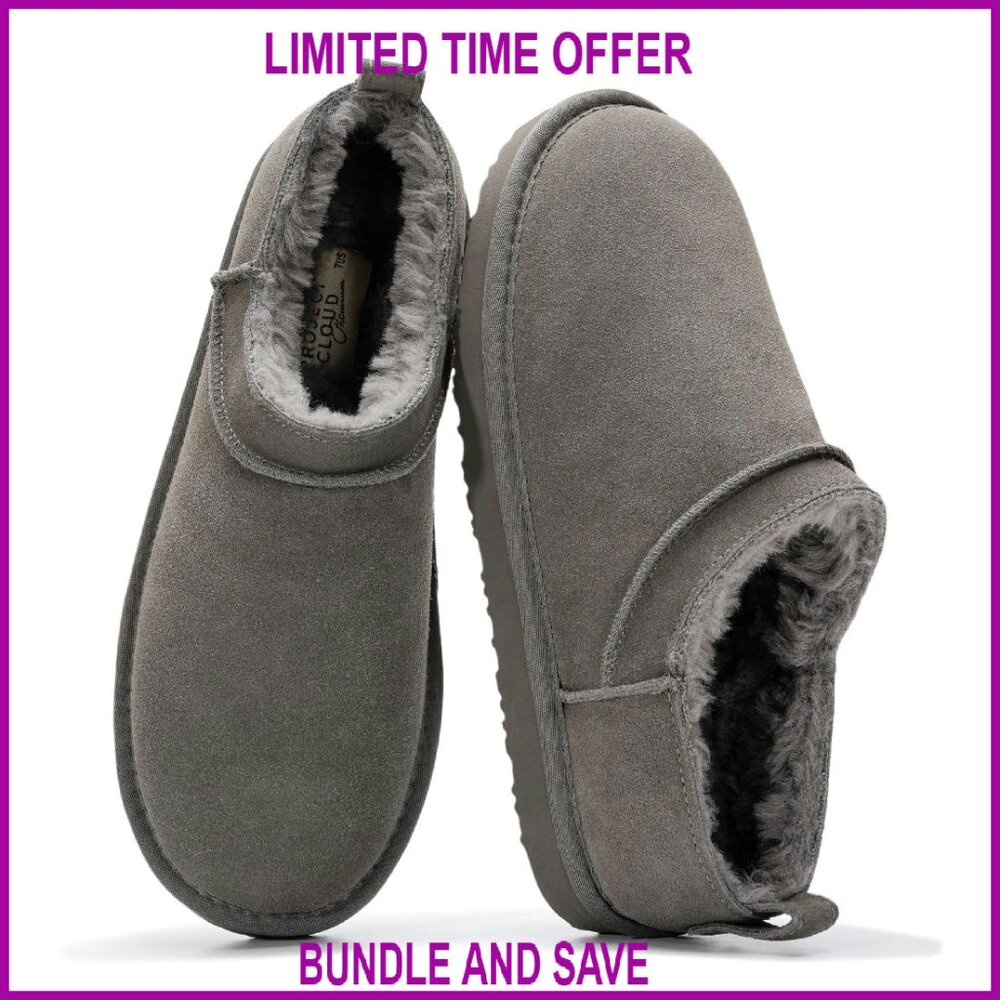 Genuine Leather Micro Boots With Memory Foam Slip-On Design